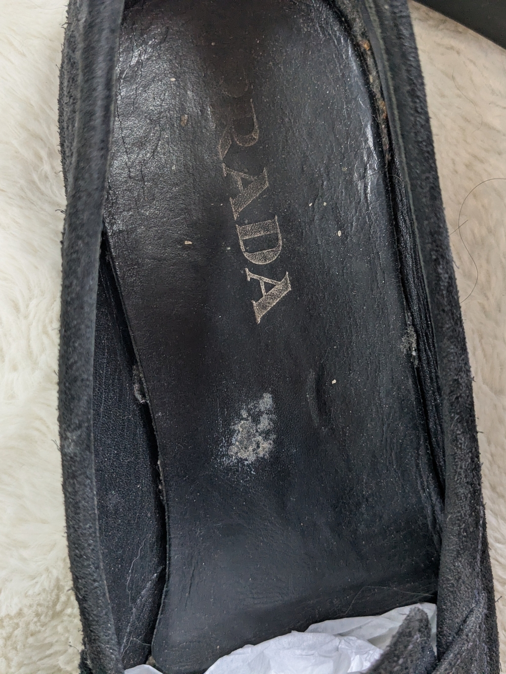 Prada Men’s Black Suede Penny Loafers - Picture 14 of 14